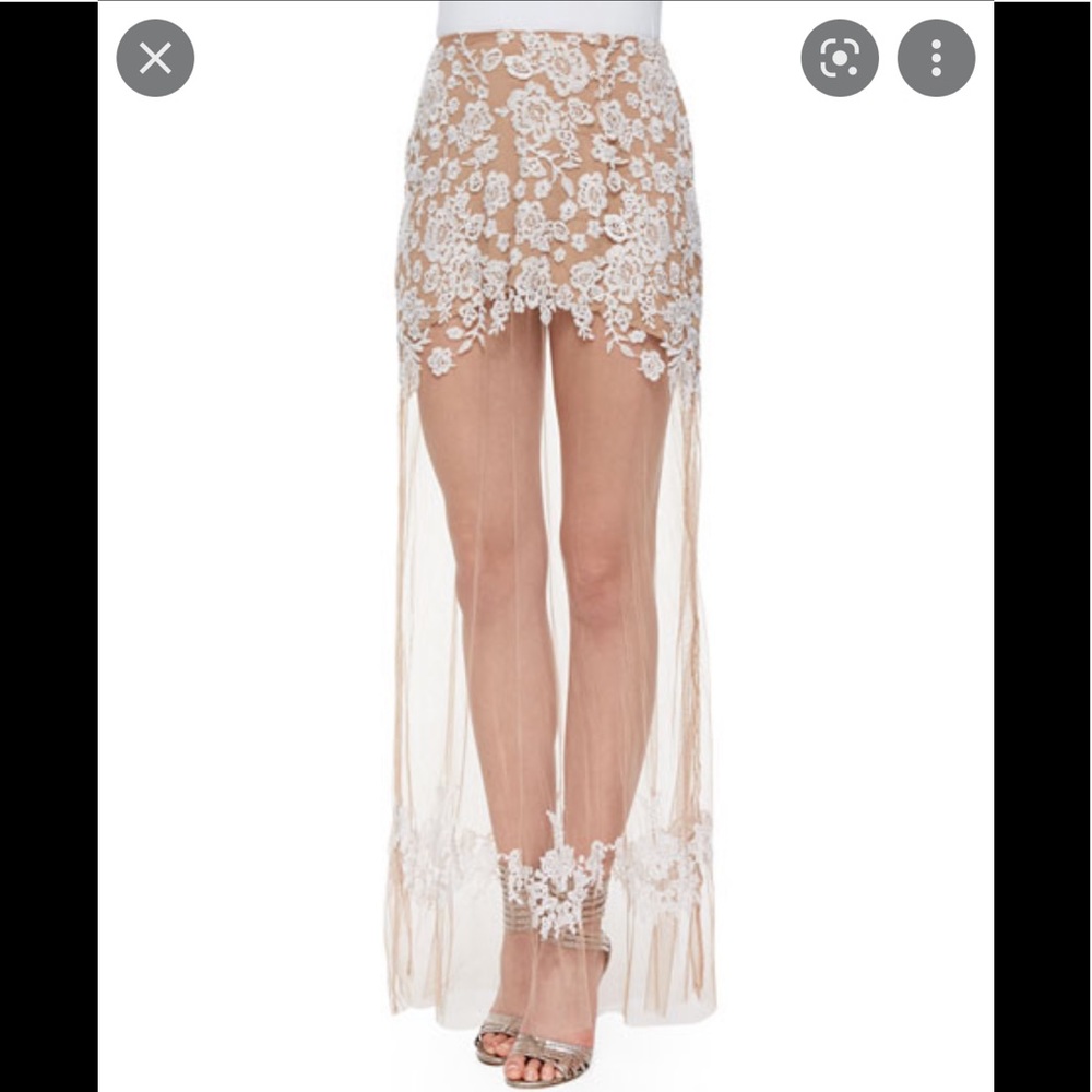 Luau Maxi Skirt in White & NudeFor Love & Lemons